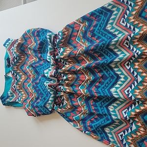 Teal Tribal Print Dress